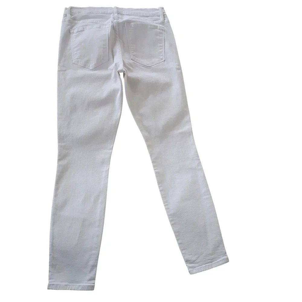 FRAME Le Skinny De Jeanne Crop Blanc White Jeans 27x27 USA Made Classic $228 - Picture 3 of 13